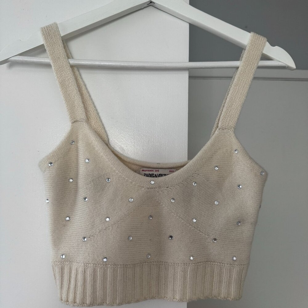 Zadig & Voltaire ~ Bettina Strass Embellished Crop Top